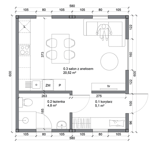 Modulární dům Standard V2 | Ultramodula