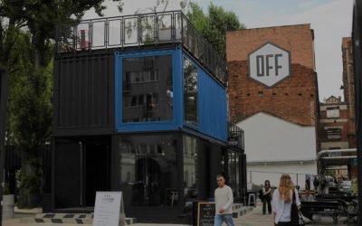 Creating common spaces in container pavilions: cafes, conference rooms and more